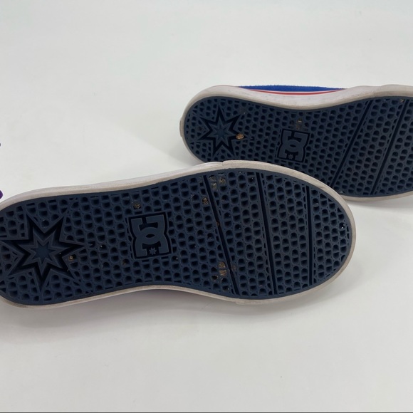 Kids Boys Girls DC Shoe Skateboard Skater Style Sneaker Blue Red White - Picture 6 of 7